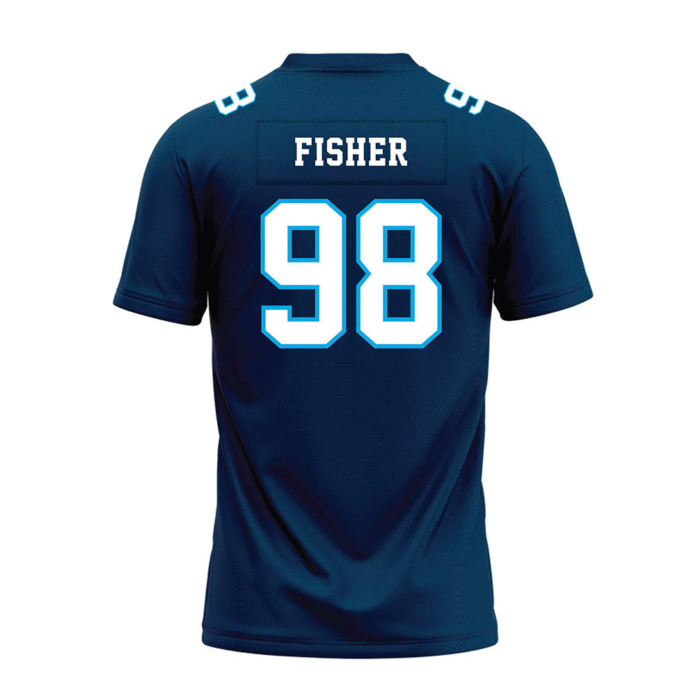 Dakota State - NCAA Football : Jaden Fisher - Navy Premium Football Jersey-1