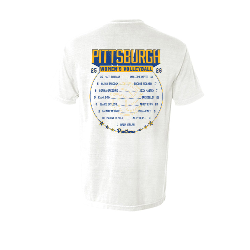 Pittsburgh - NCAA Women's Volleyball : - Roster Short Sleeves Pocket T-Shirt-1