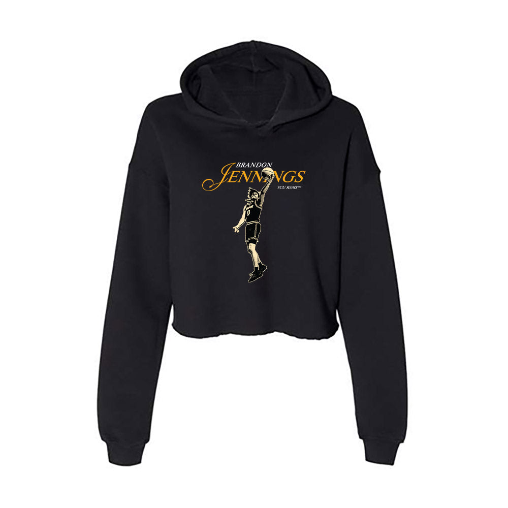 VCU - NCAA Men's Basketball : Brandon Jennings - Legacy Women's Crop Fleece Hoodie-0