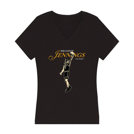 VCU - NCAA Men's Basketball : Brandon Jennings - Legacy Women's V-Neck T-Shirt-0