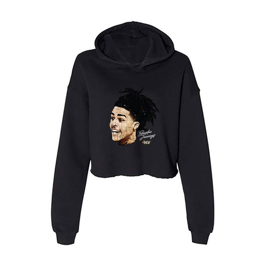 VCU - NCAA Men's Basketball : Brandon Jennings - Rodman Style Women's Crop Fleece Hoodie-0