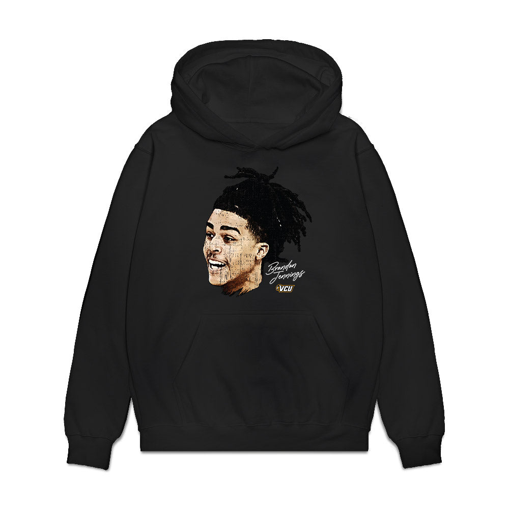 VCU - NCAA Men's Basketball : Brandon Jennings - Rodman Style Premium Hooded Sweatshirt-0