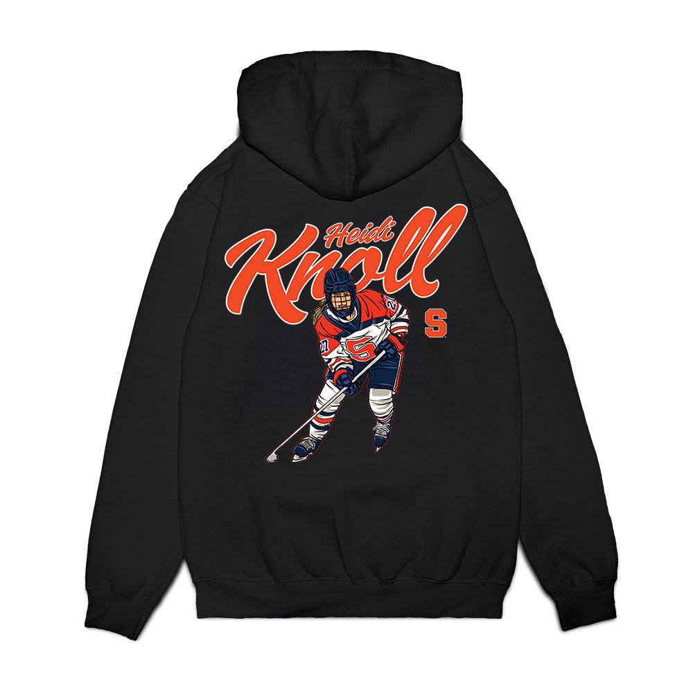 Syracuse - NCAA Women's Ice Hockey : Heidi Knoll - Caricature Premium Hooded Sweatshirt-1