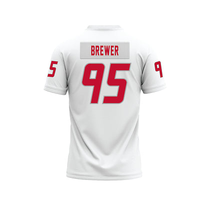 New Mexico - NCAA Football : Colby Brewer - White Premium Football Jersey-1