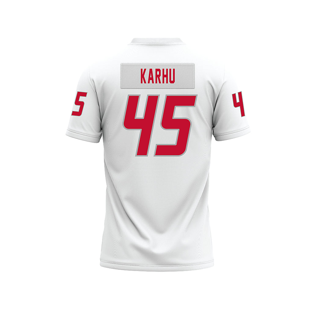 New Mexico - NCAA Football : Brett Karhu - White Premium Football Jersey-1