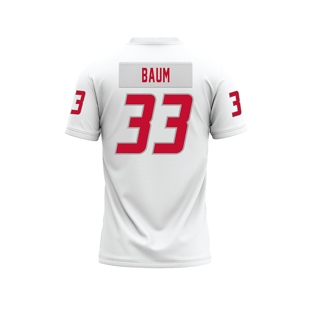 New Mexico - NCAA Football : Hayes Baum - White Premium Football Jersey-1