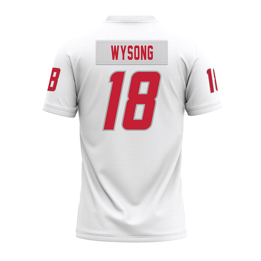 New Mexico - NCAA Football : Evan Wysong - White Premium Football Jersey-1