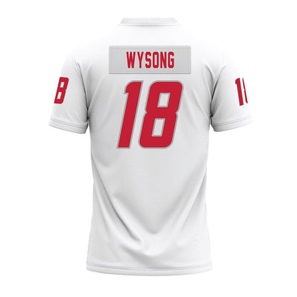 New Mexico - NCAA Football : Evan Wysong - White Premium Football Jersey-1
