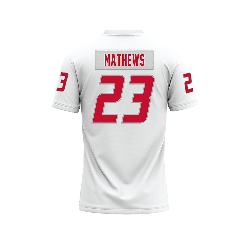 New Mexico - NCAA Football : Cameron Mathews - White Premium Football Jersey-1