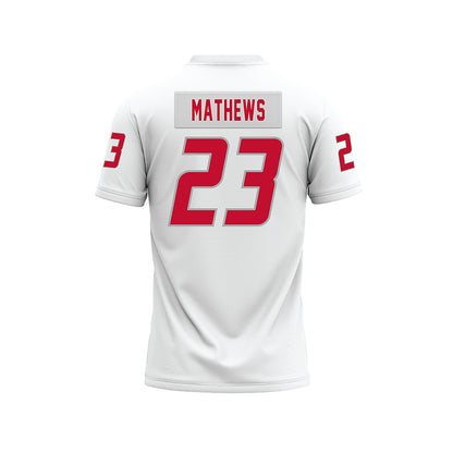 New Mexico - NCAA Football : Cameron Mathews - White Premium Football Jersey-1