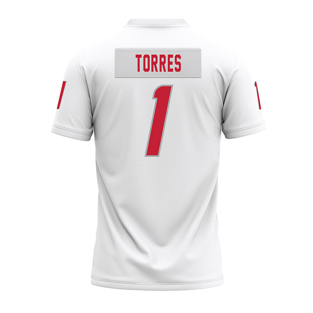 New Mexico - NCAA Football : Jahmir Torres - White Premium Football Jersey-1