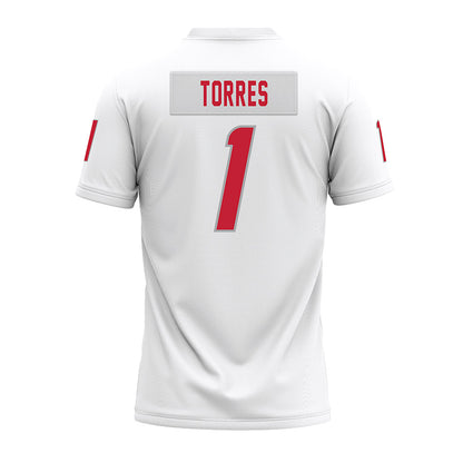 New Mexico - NCAA Football : Jahmir Torres - White Premium Football Jersey-1