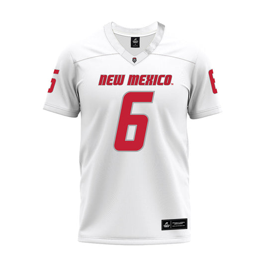 New Mexico - NCAA Football : Jaxton Eck - White Premium Football Jersey-0