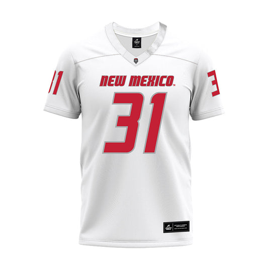 New Mexico - NCAA Football : Grant Glasgow - White Premium Football Jersey-0