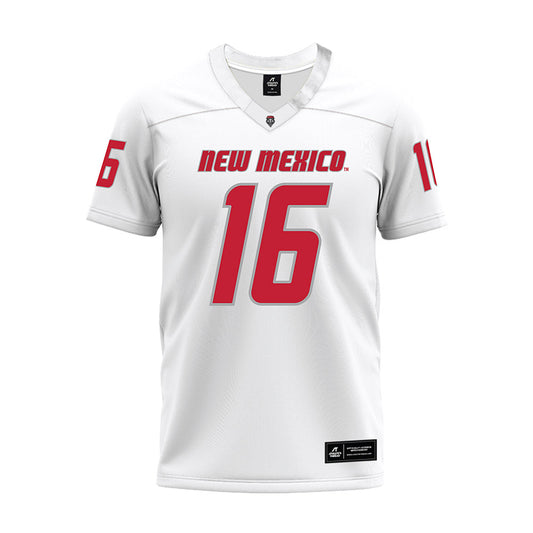 New Mexico - NCAA Football : Mercury Swaim - White Premium Football Jersey-0