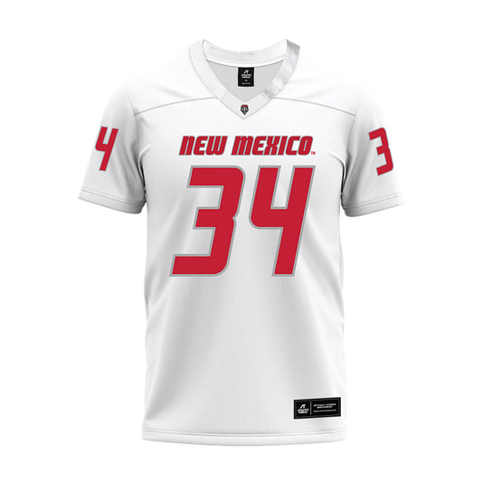 New Mexico - NCAA Football : Broden Schmidt - White Premium Football Jersey-0