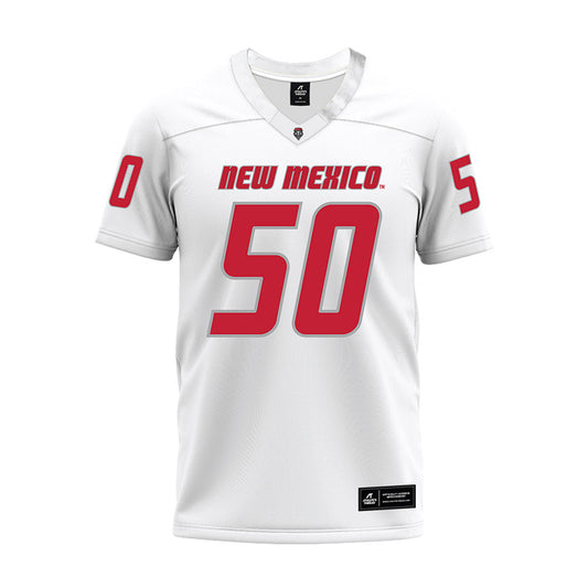 New Mexico - NCAA Football : Ricklan Holmes II - White Premium Football Jersey-0