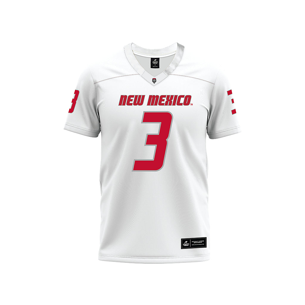 New Mexico - NCAA Football : Gabriel Motschenbacher - White Premium Football Jersey-0