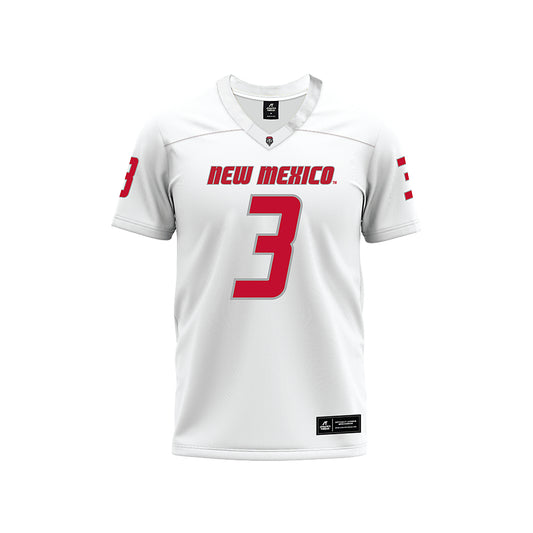 New Mexico - NCAA Football : Gabriel Motschenbacher - White Premium Football Jersey-0