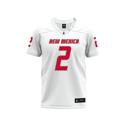New Mexico - NCAA Football : Mercury Swaim - White Premium Football Jersey-0