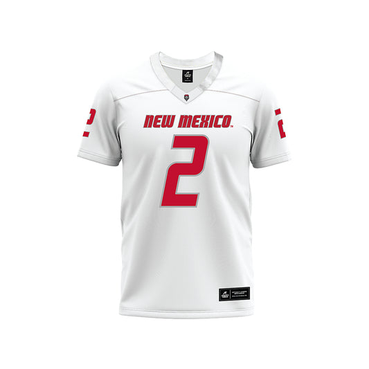 New Mexico - NCAA Football : Mercury Swaim - White Premium Football Jersey-0