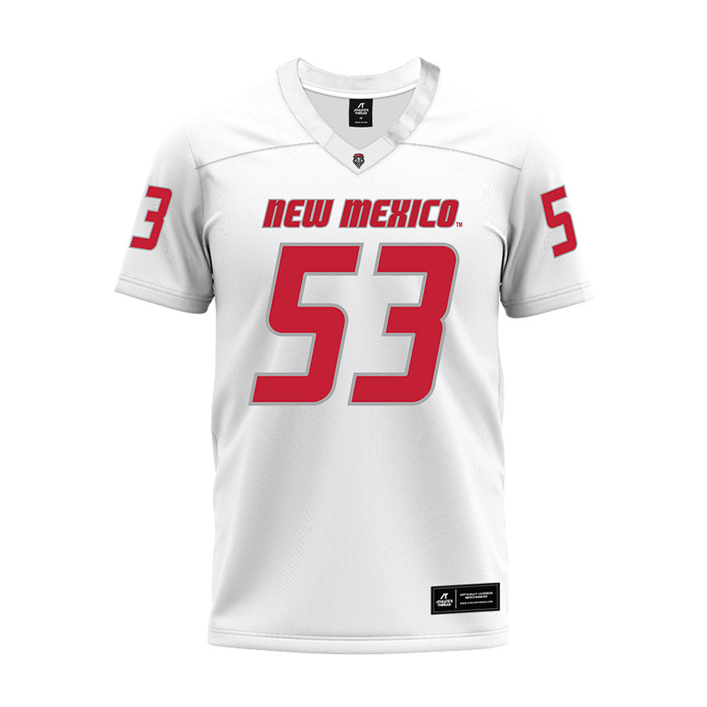 New Mexico - NCAA Football : Caden Beck - White Premium Football Jersey-0
