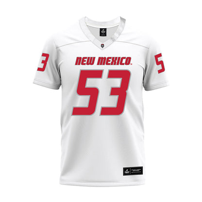 New Mexico - NCAA Football : Caden Beck - White Premium Football Jersey-0