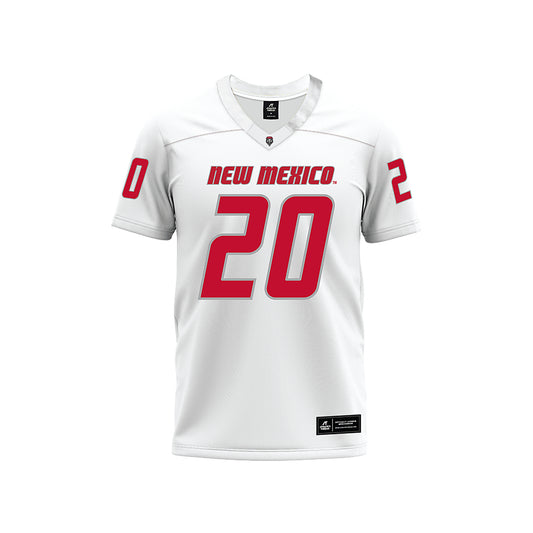 New Mexico - NCAA Football : Darrion Bowers - White Premium Football Jersey-0