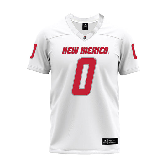 New Mexico - NCAA Football : Zhaiel Smith - White Premium Football Jersey-0