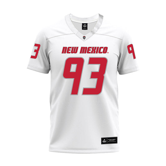 New Mexico - NCAA Football : Deven Dyer - White Premium Football Jersey-0