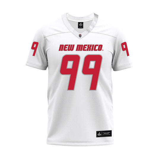 New Mexico - NCAA Football : Jack Burzynski - White Premium Football Jersey-0