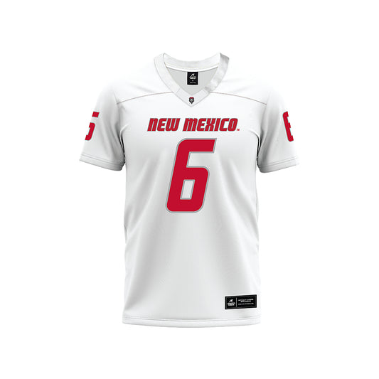 New Mexico - NCAA Football : Jaxton Eck - White Premium Football Jersey-0