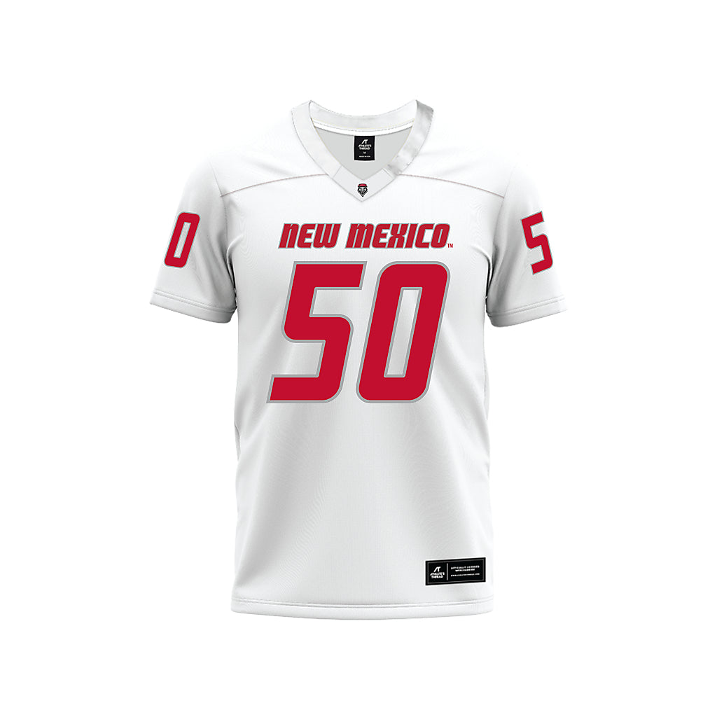 New Mexico - NCAA Football : Isaiah Sillemon - White Premium Football Jersey-0