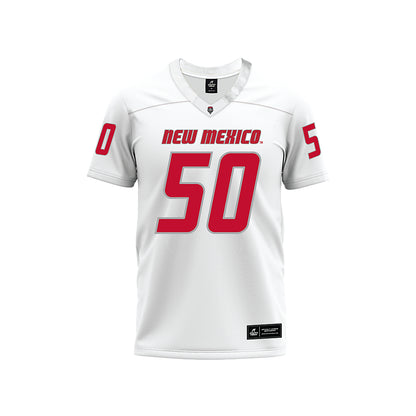 New Mexico - NCAA Football : Isaiah Sillemon - White Premium Football Jersey-0