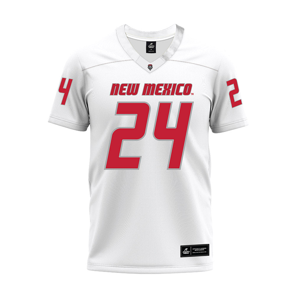 New Mexico - NCAA Football : Bear Levells - White Premium Football Jersey-0