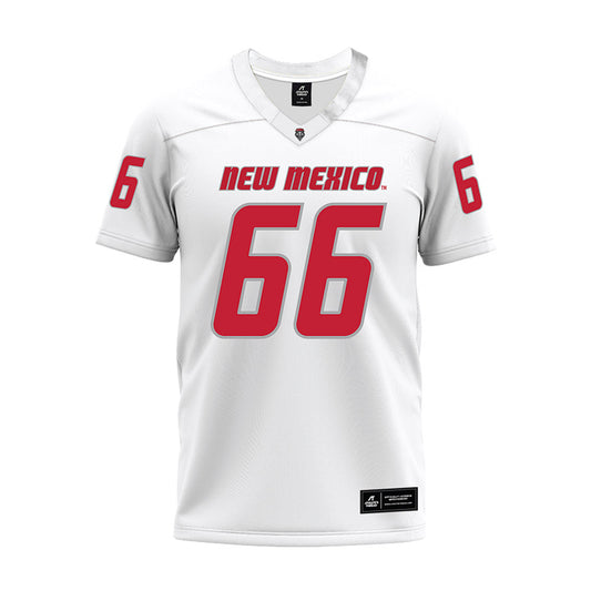 New Mexico - NCAA Football : Markus Fetcho - White Premium Football Jersey-0