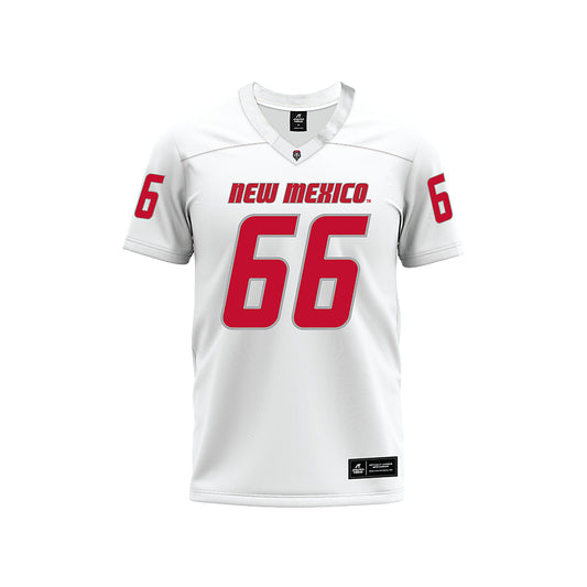 New Mexico - NCAA Football : Markus Fetcho - White Premium Football Jersey-0