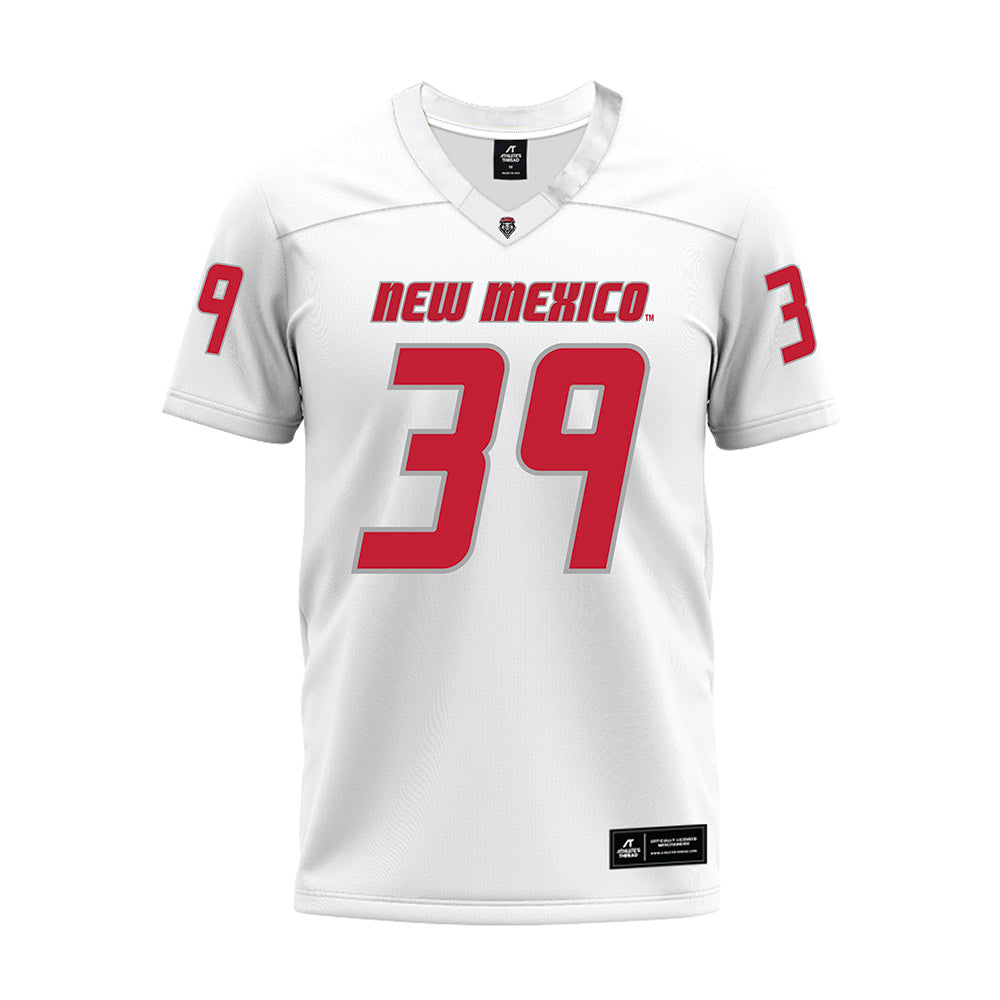 New Mexico - NCAA Football : Jaron Liles - White Premium Football Jersey-0