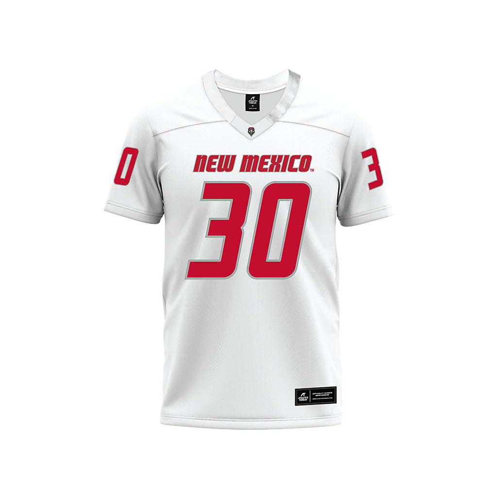 New Mexico - NCAA Football : Brendan Durkin - White Premium Football Jersey-0