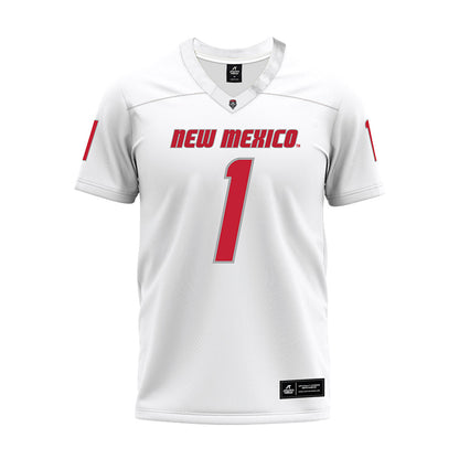 New Mexico - NCAA Football : Jahmir Torres - White Premium Football Jersey-0