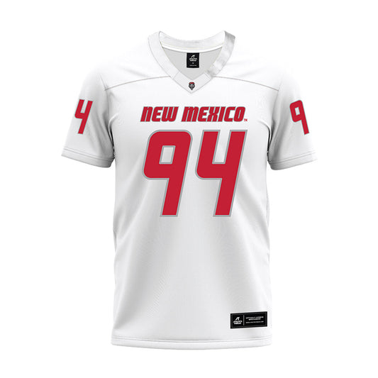 New Mexico - NCAA Football : Jalen McIver - White Premium Football Jersey-0