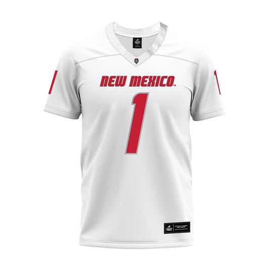 New Mexico - NCAA Football : Jahmir Torres - White Premium Football Jersey-0