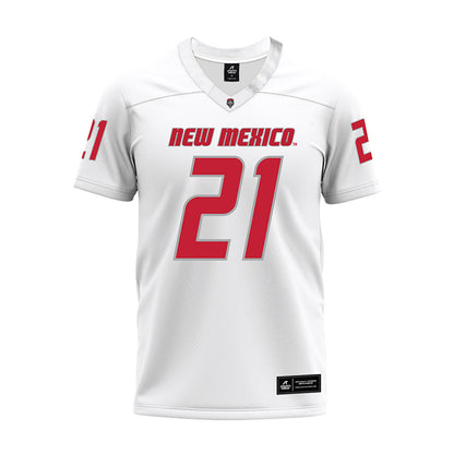 New Mexico - NCAA Football : Jacob Maldonado - White Premium Football Jersey-0