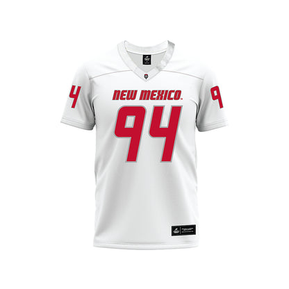 New Mexico - NCAA Football : Jalen McIver - White Premium Football Jersey-0