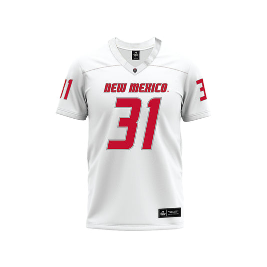 New Mexico - NCAA Football : Grant Glasgow - White Premium Football Jersey-0