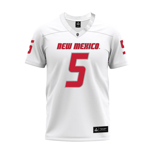 New Mexico - NCAA Football : Frankie Edwards III - White Premium Football Jersey-0