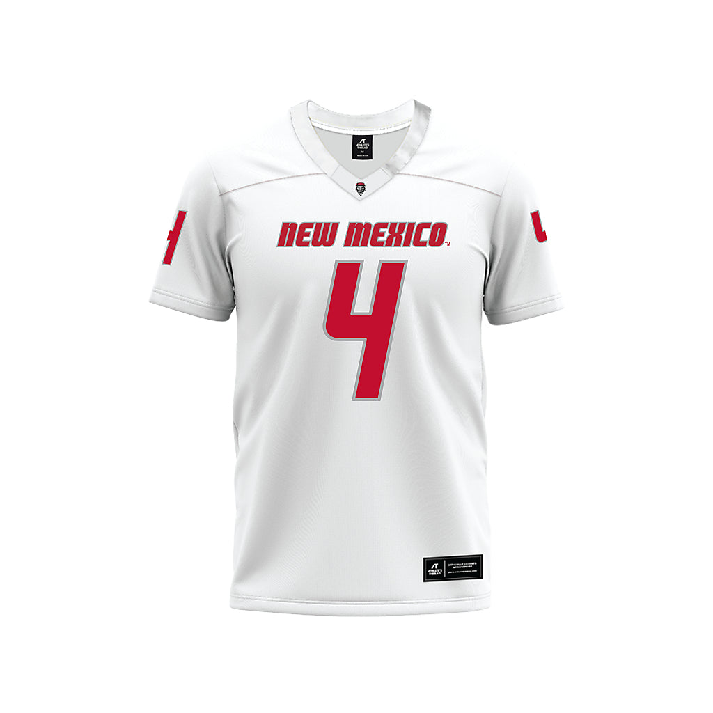 New Mexico - NCAA Football : Jayden Sheridan - White Premium Football Jersey-0