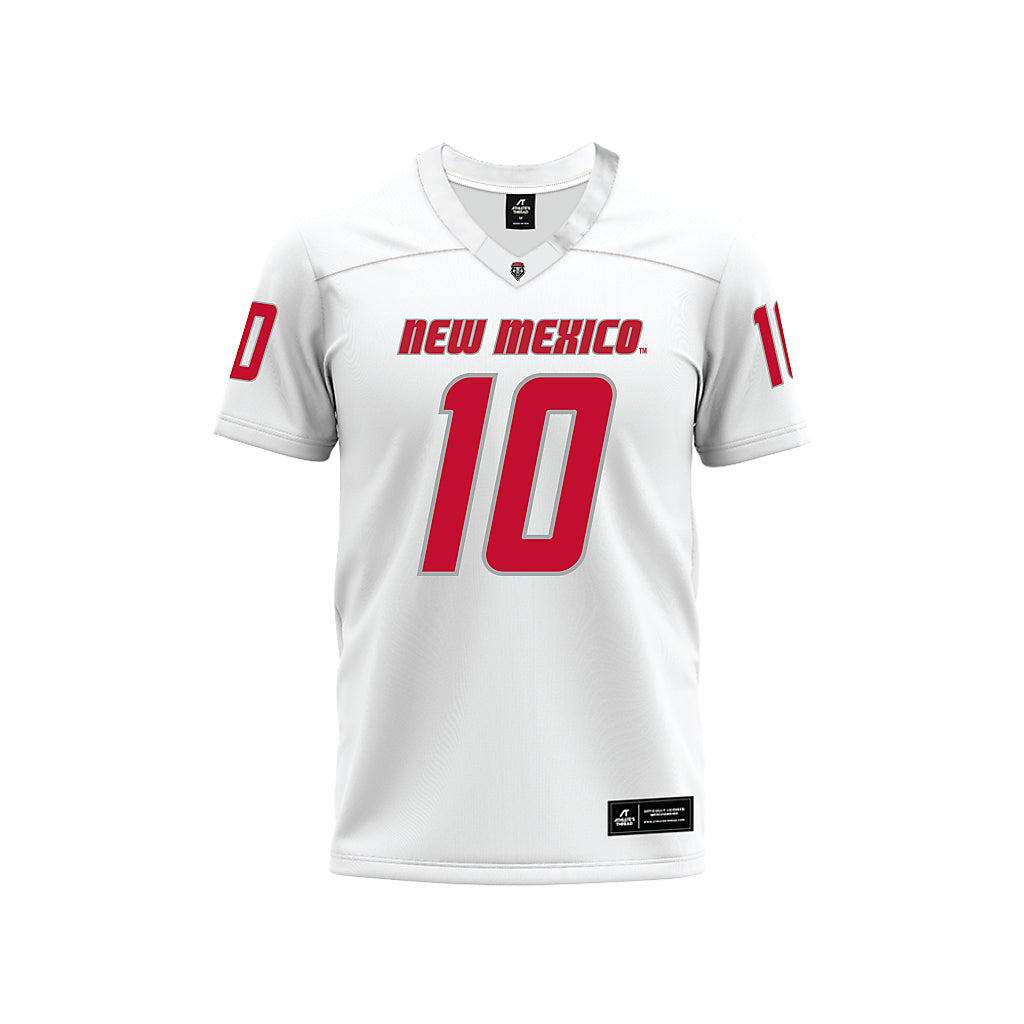 New Mexico - NCAA Football : Darren Agu - White Premium Football Jersey-0
