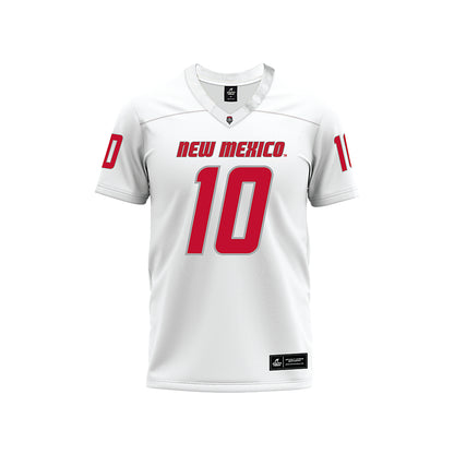 New Mexico - NCAA Football : Darren Agu - White Premium Football Jersey-0