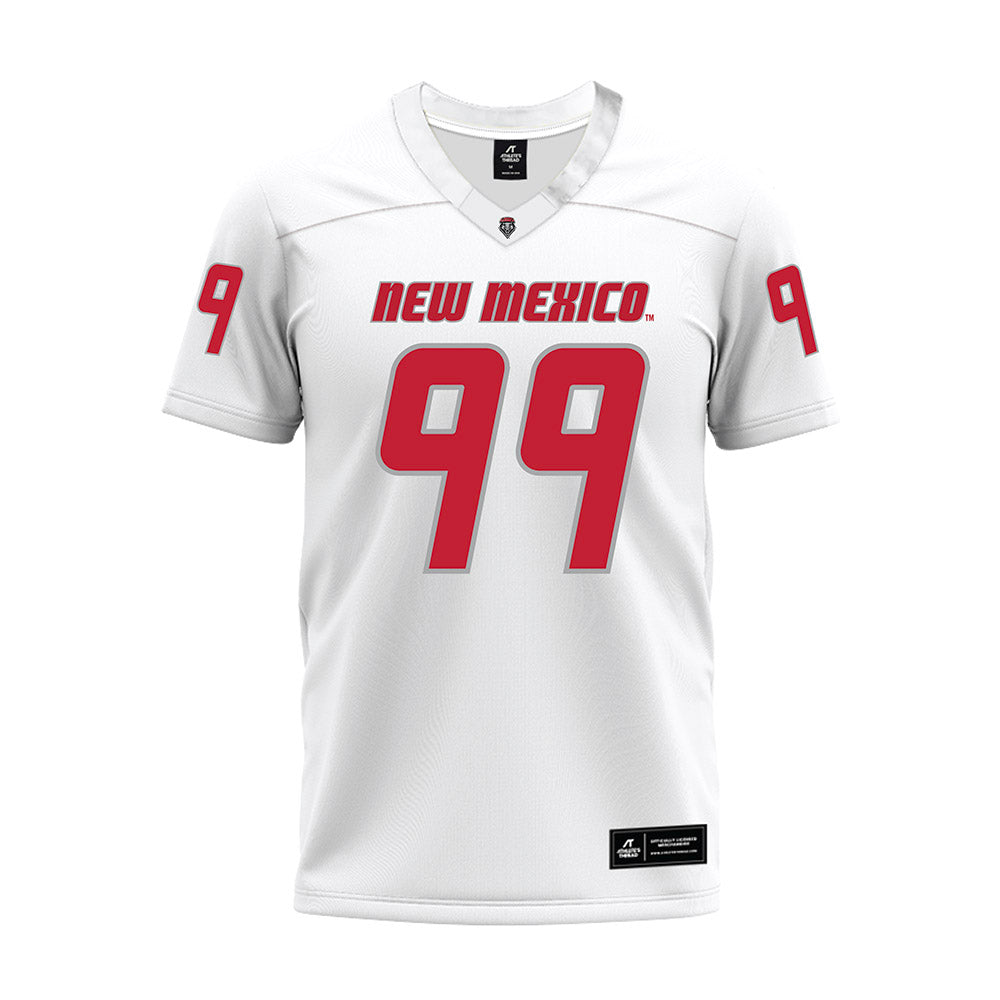 New Mexico - NCAA Football : Jack Burzynski - White Premium Football Jersey-0
